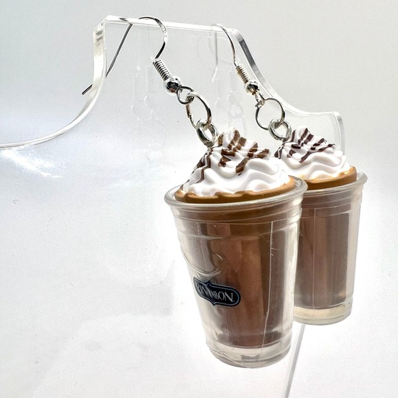 Cinnabon Coffee Earrings - Fast Food Earrings - Coffee Lover Gift - Mini Brands - Picture 3 of 8